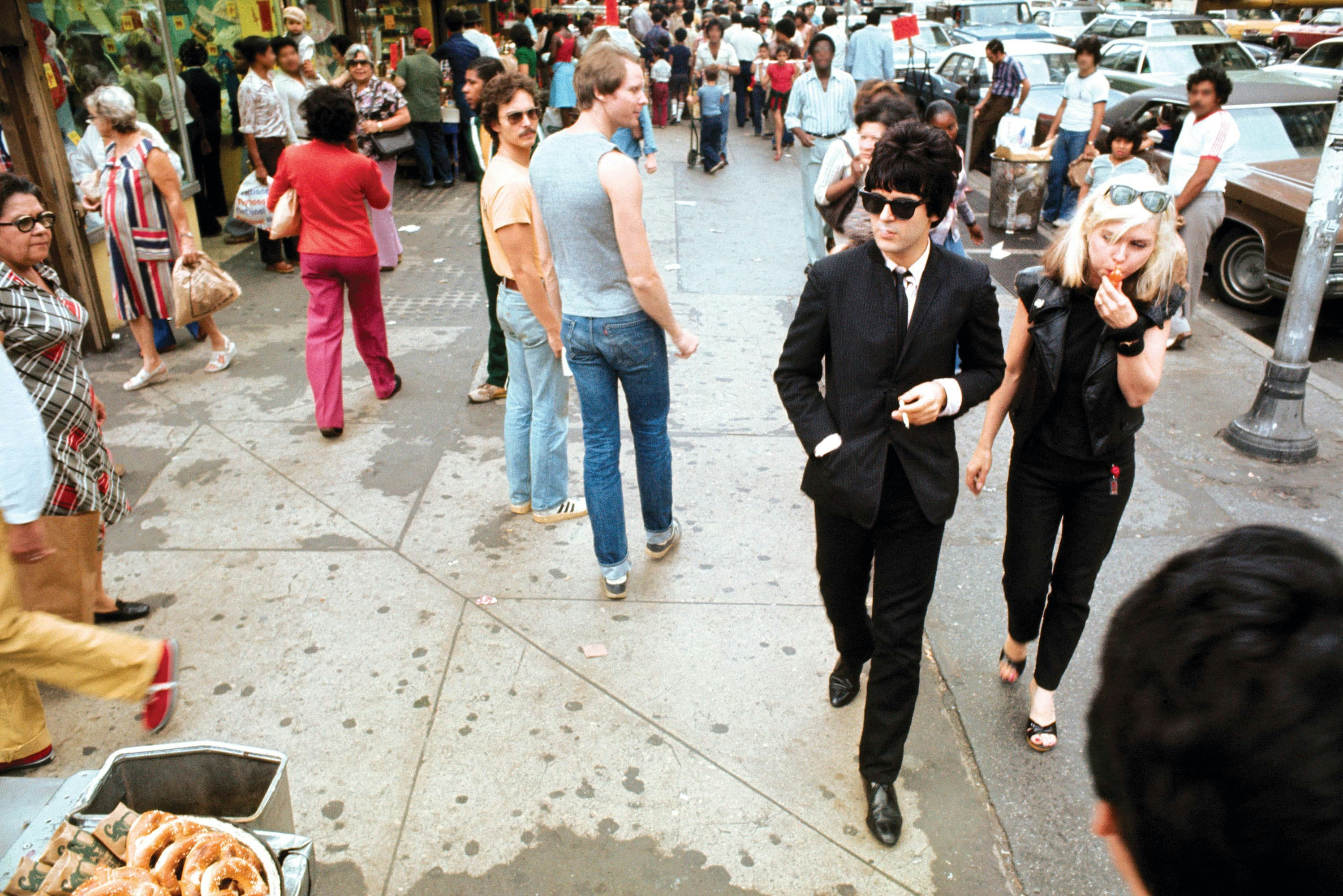 Clem Burke and Debbie Harry on 14th Street, Manhattan, circa 1976. Photo by Chris Stein from the book <i>Negative</i>, courtesy of Rizzoli.